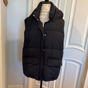 Free People Black Hooded Vest